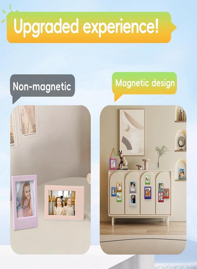 Adboros 40 Pack Magnetic Picture Frame 2x3 Picture Frame Bulk Mini Picture Frames Set For Fujifilm Instax Frame Cute Multiple Colorful Photo Frames for Refrigerator Wallet Size Picture Frames - Image 4